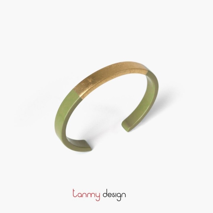 Green lacquer bracelet D6,4*H1cm